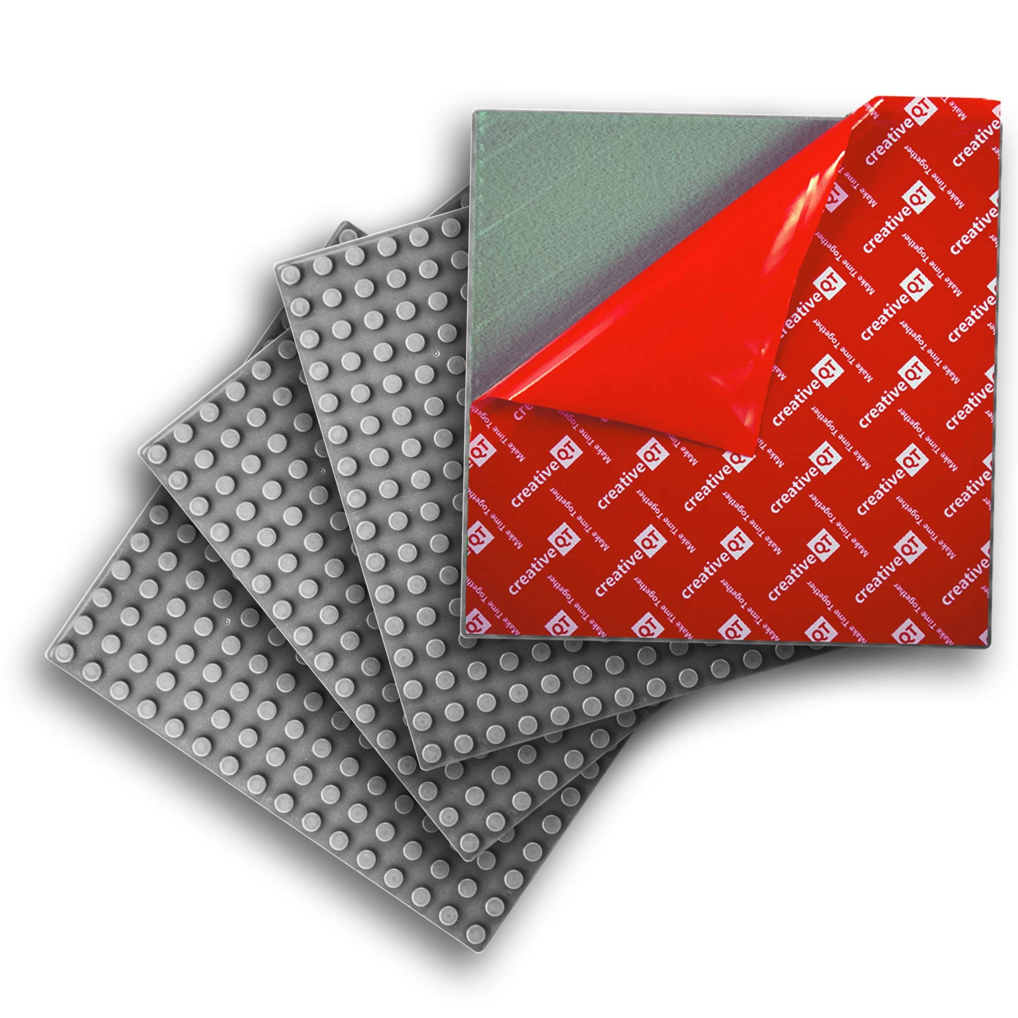 Creative QT Peel-and-Stick Self Adhesive Baseplates (0) - DUPLO-compatible Grey