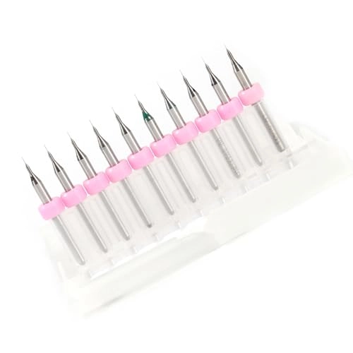 Micro Drill Bits - Tungsten Steel, White Steel 10pcs 0.1mm