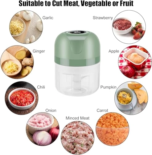 Mini Food Chopper - 8.5oz 3.3oz Cordless Rechargeable