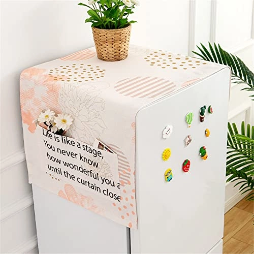 Fridge Dust Cover - 35x95cm Cyan Leaf