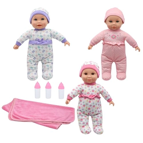 New Adventures Cuddle Kids - 14INCH 12 Phrases + Large Blanket + Bottles Ages 2+