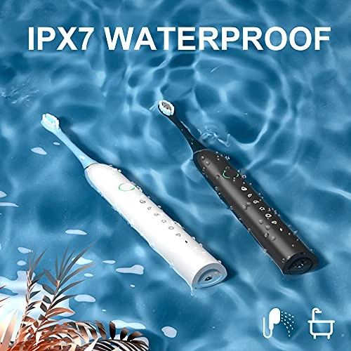 Sonic Electric Toothbrush - 2 Pack 42000VPM 6 Modes Black+pink