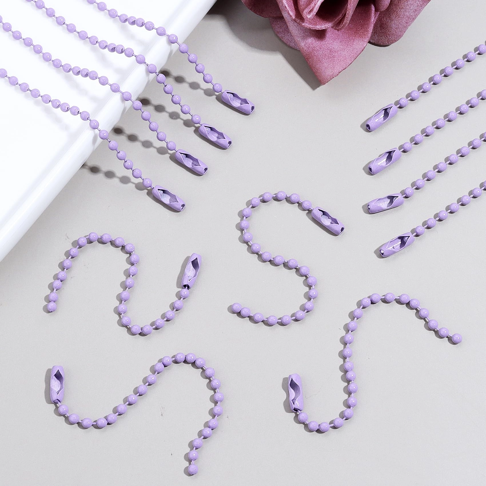 Ball Beads Chains - 20Pcs Purple 4 Inch