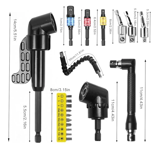 Corner Screwdriver Adapter Set - 20 Pieces 105 Degree 1/4 Inch