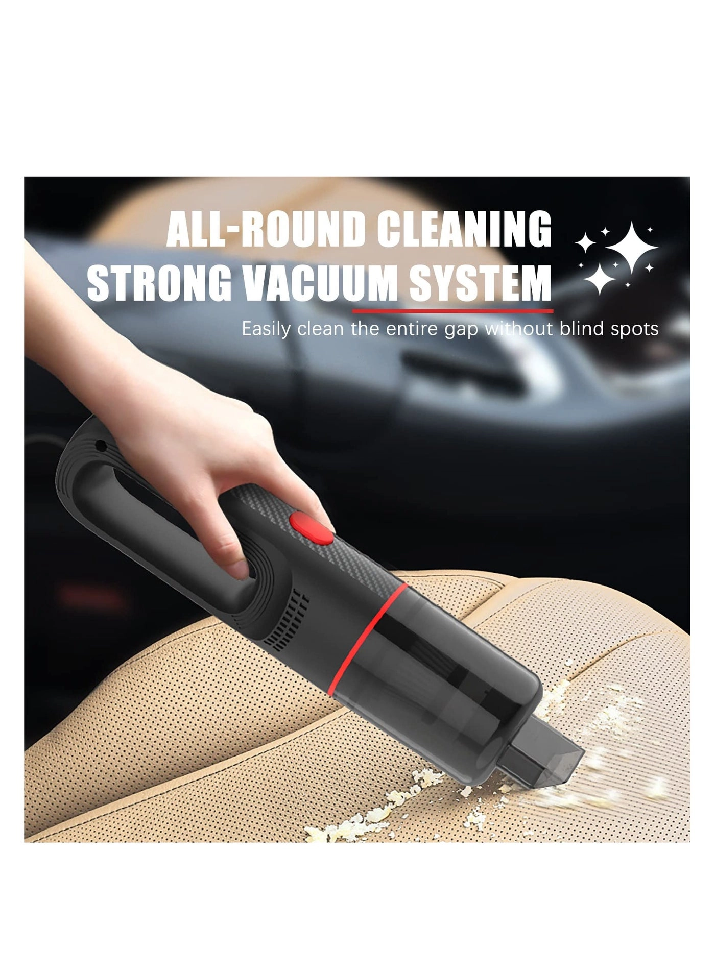 Handheld Car Vacuum Cleaner - 4000mAh