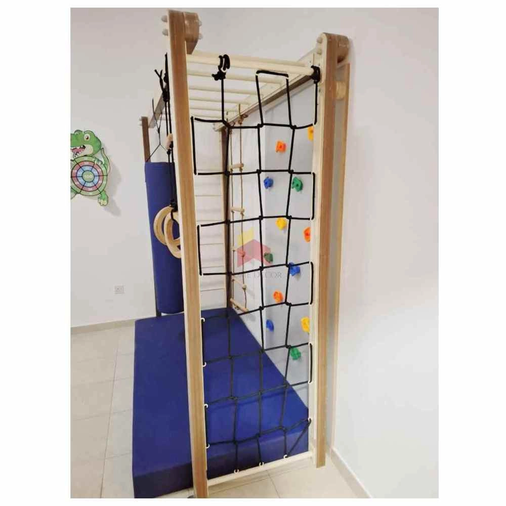 Monkey Bar With Climbing Wall - Adjustable Height 65 KG