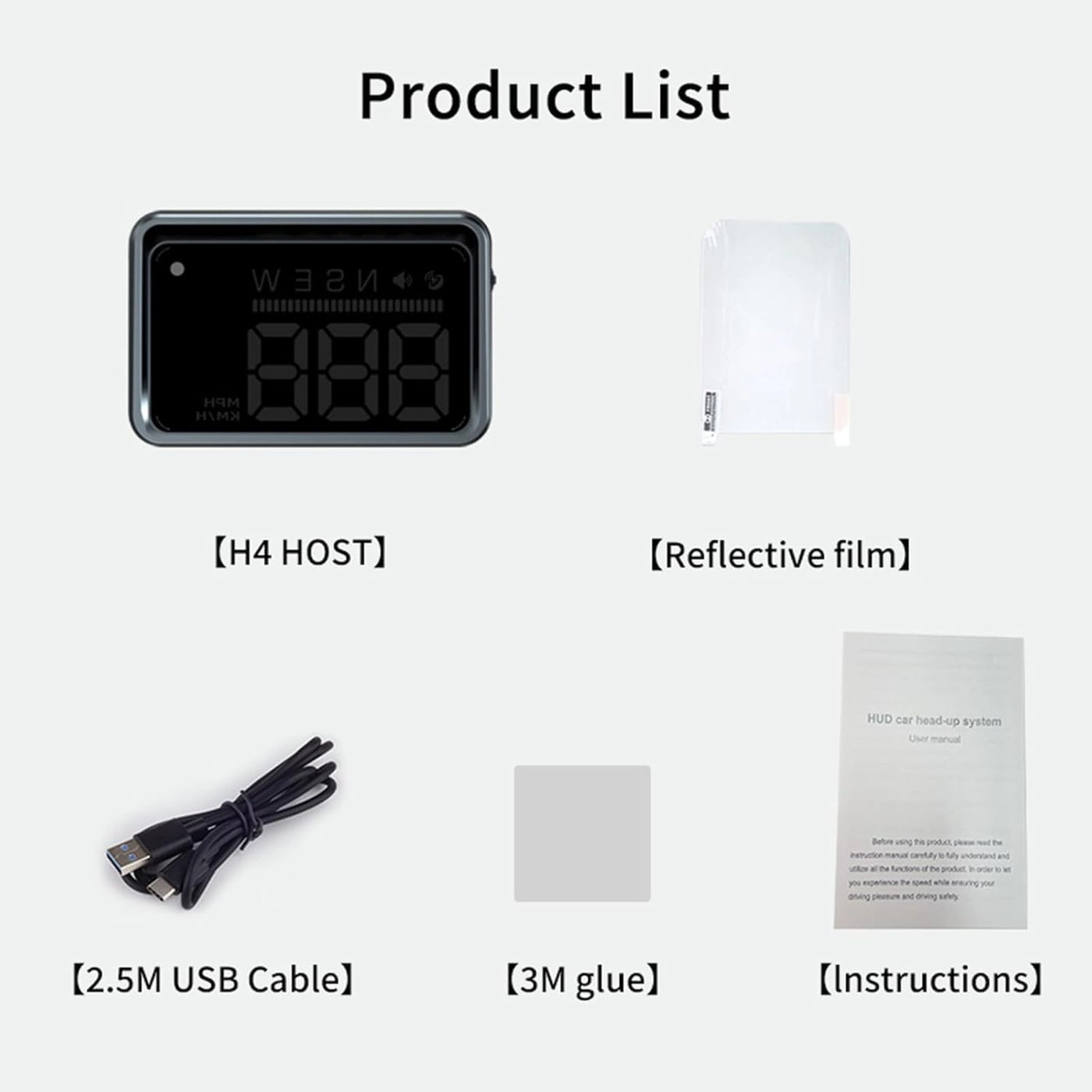 H4 Heads Up Display - GPS+BDS Plug and play