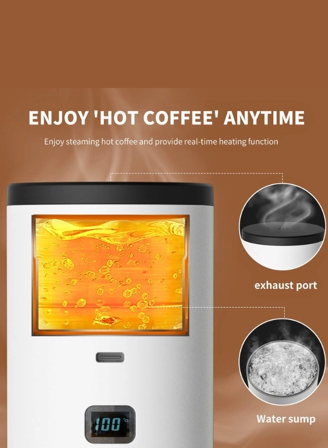 Portable Self-Heating Coffee Maker - Wireless Fast Brewing LCD Display 50 Cups Capacity