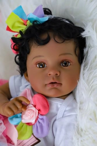 Anna Reborn Baby Doll - 20 inches Vinyl Black girl Ages 3+