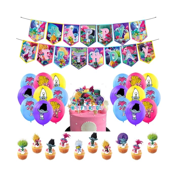 rzdqzy Balloons - 16pcs + Banner - 1pcs + Cake Toppers - 13pcs