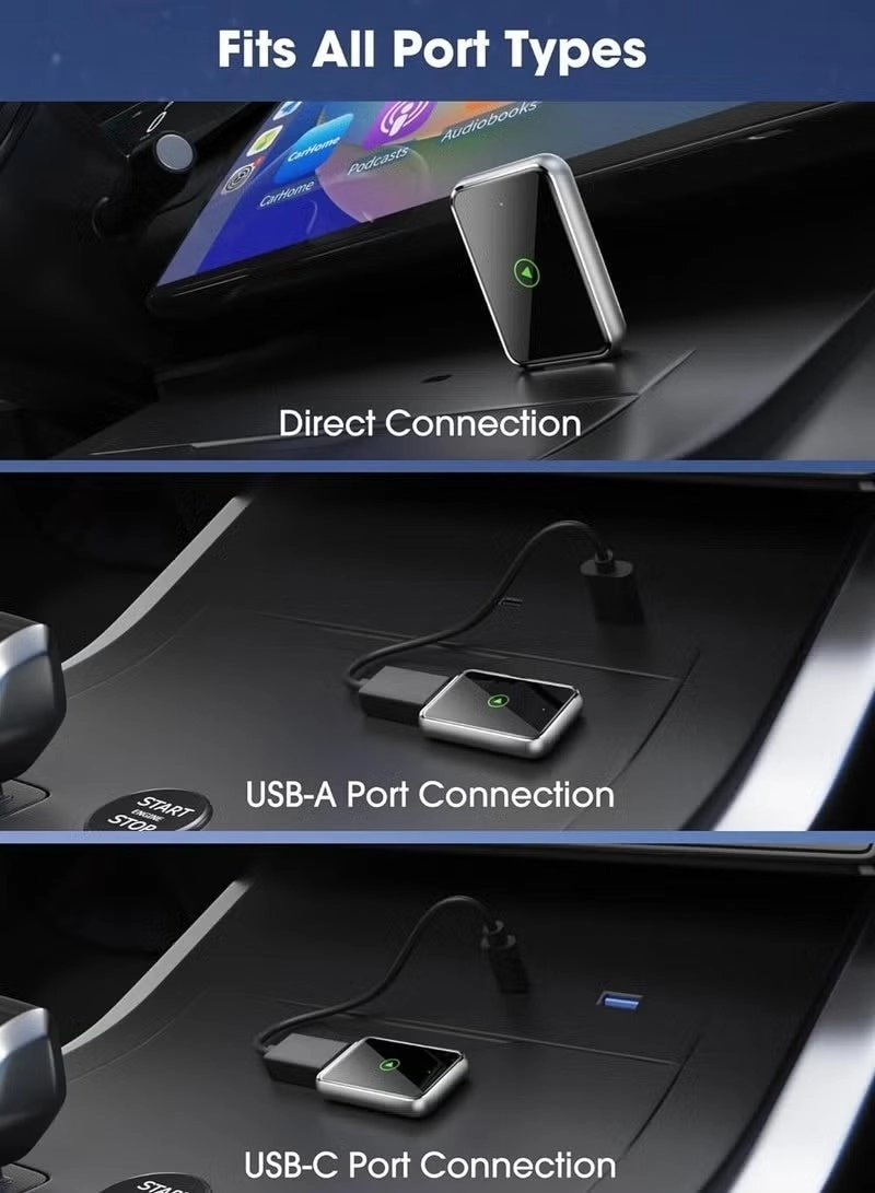 Wireless CarPlay Adapter - iPhone Bluetooth 5.3 USB/Type-C
