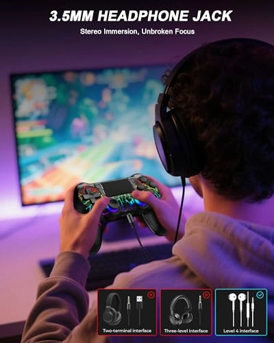 Wireless Controller - RGB BLACK PS4 PS4 Slim PS4 Pro PC