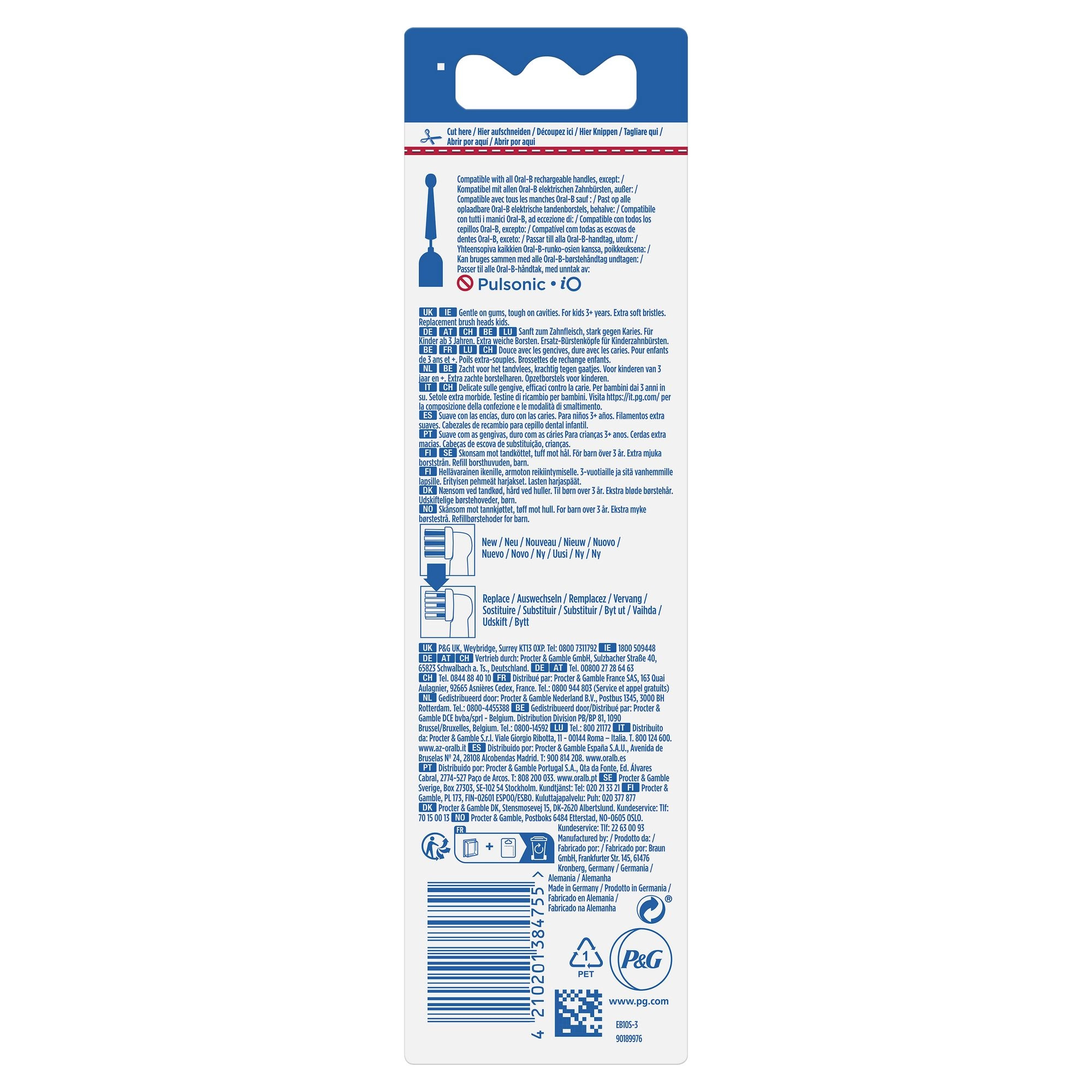 Gum Care Replacement Brush Heads - 3 Pack ROUND White