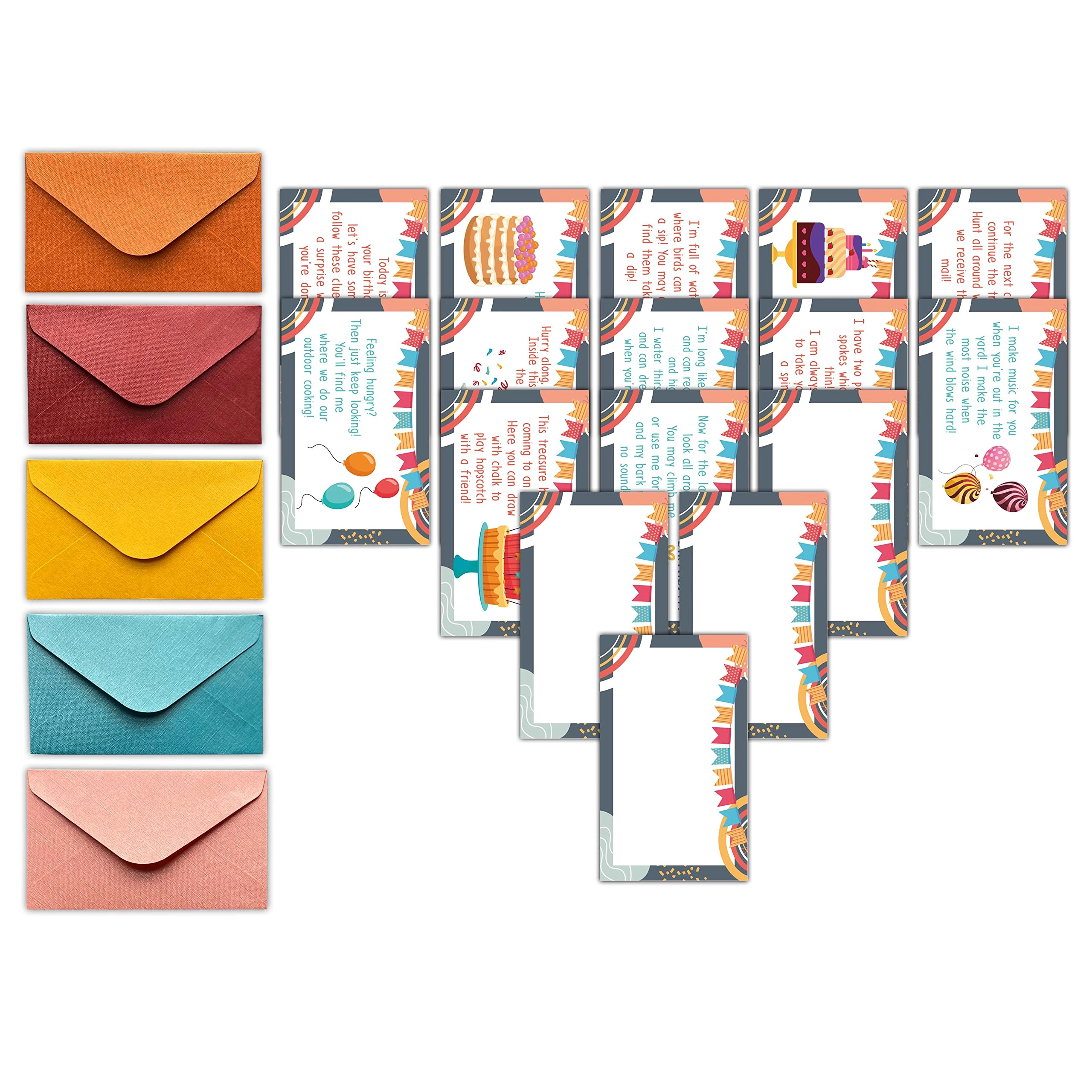 HEZNZXQ Treasure Hunt Clues Game Cards - 12 months and up 20 Cards