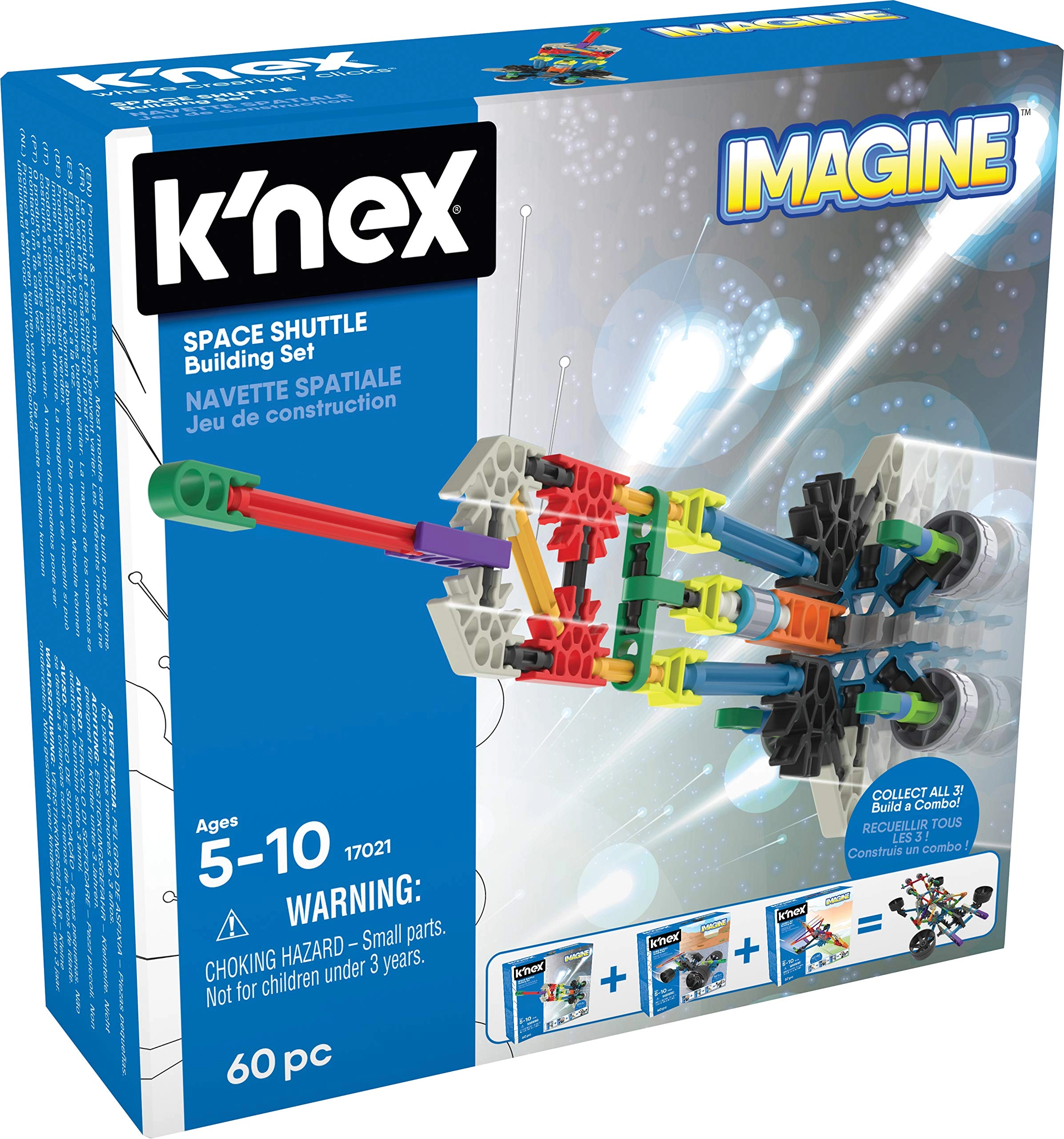 Basic Fun K'NEX Starter Vehicle - Space Shuttle STEAM - 5 years+ 60 pieces