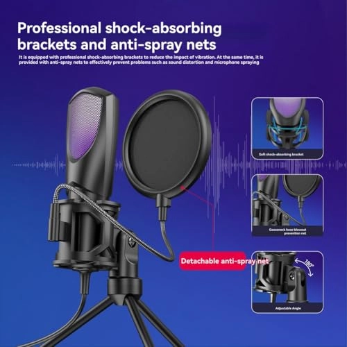 Desktop Condenser USB Microphone RGB