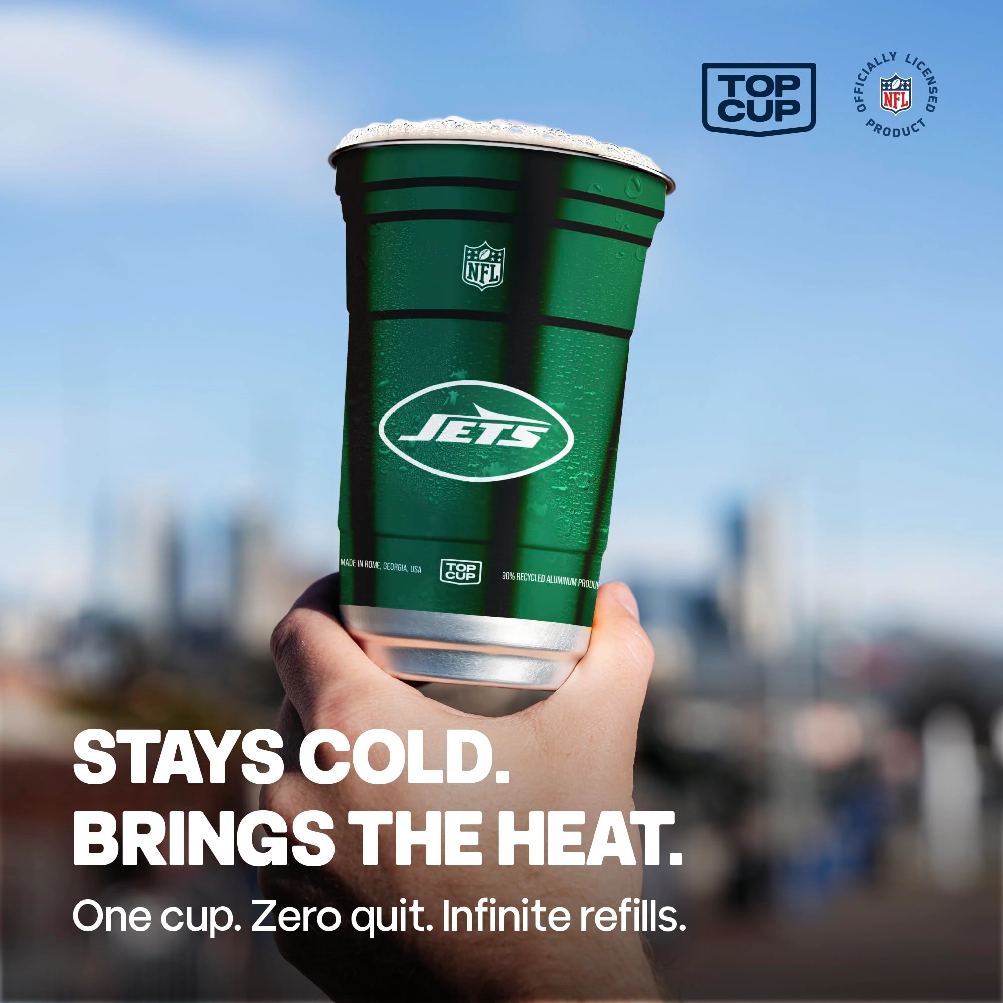 New York Jets Aluminum Cup - 20 pcs - Officially Licensed