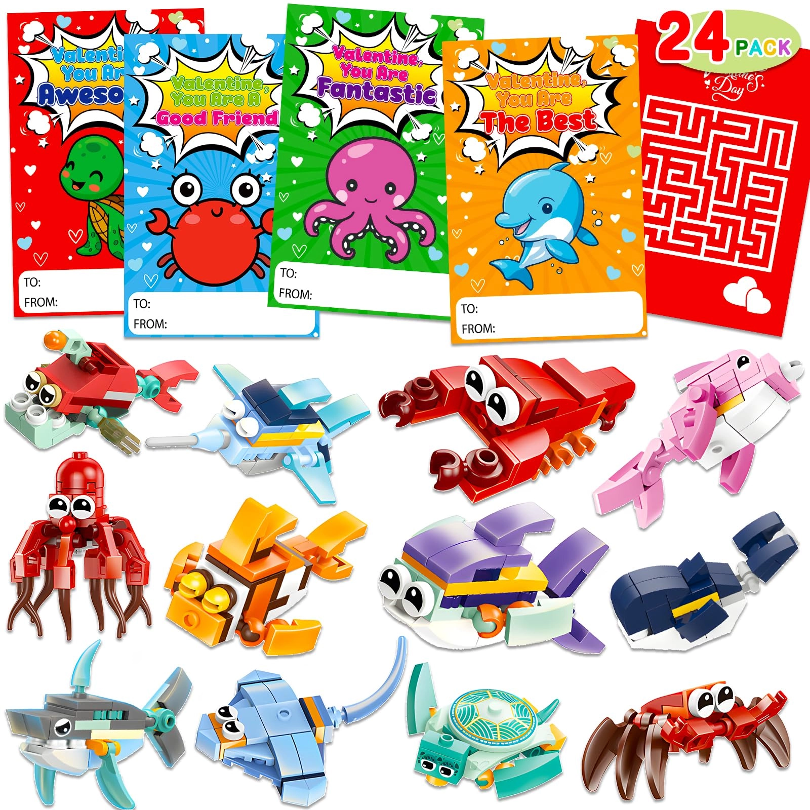Basytodio Ocean Animal Building Blocks - Ocean Animal 24pcs