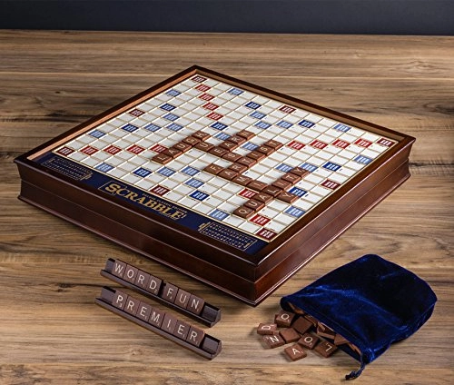 Scrabble Deluxe - Wood Mahogany finish