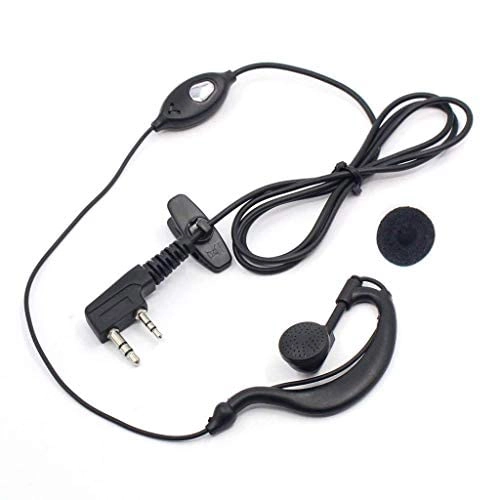 Walkie Talkie Earphone Microphone - 2-Pin 4 Pieces Black