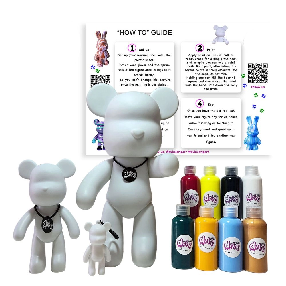 Dubai Drip Art Mega Pouring Paint Bear Figure - XXL 53cm