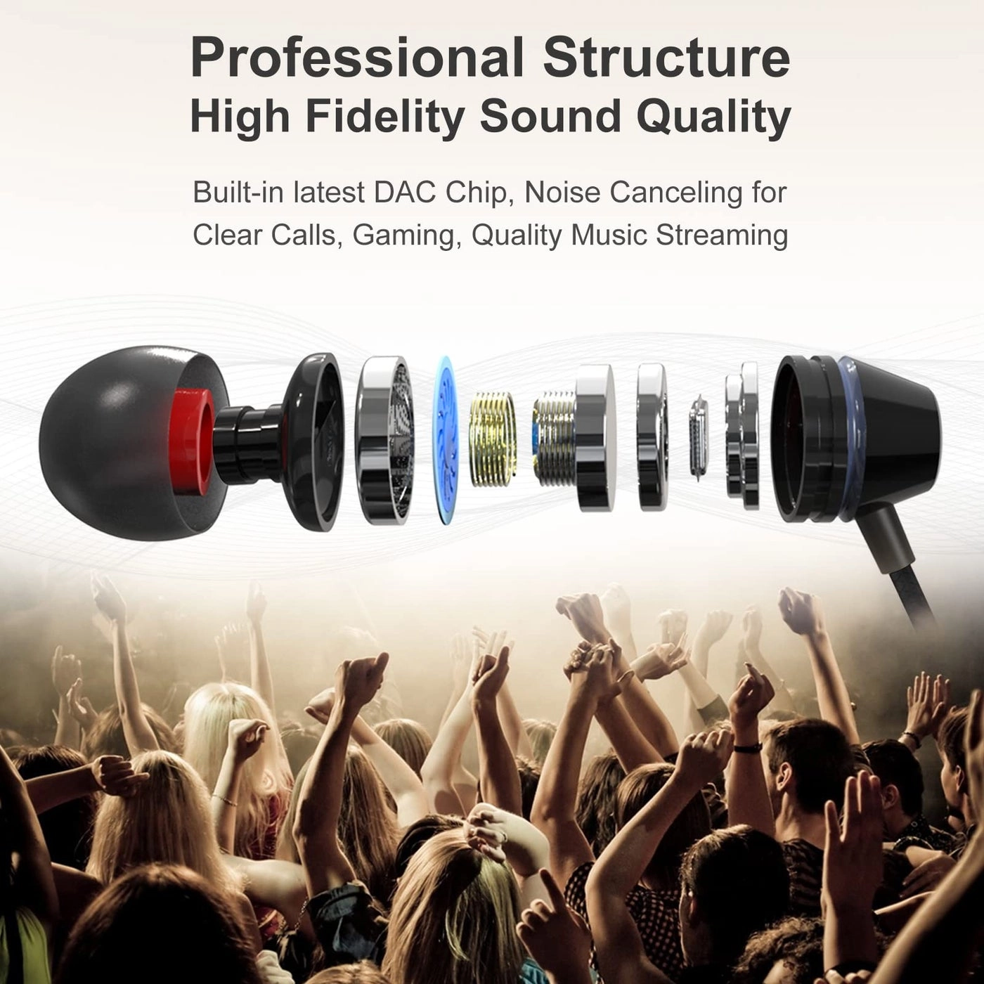 3.5mm Headphones Magnetic Wired Earbuds