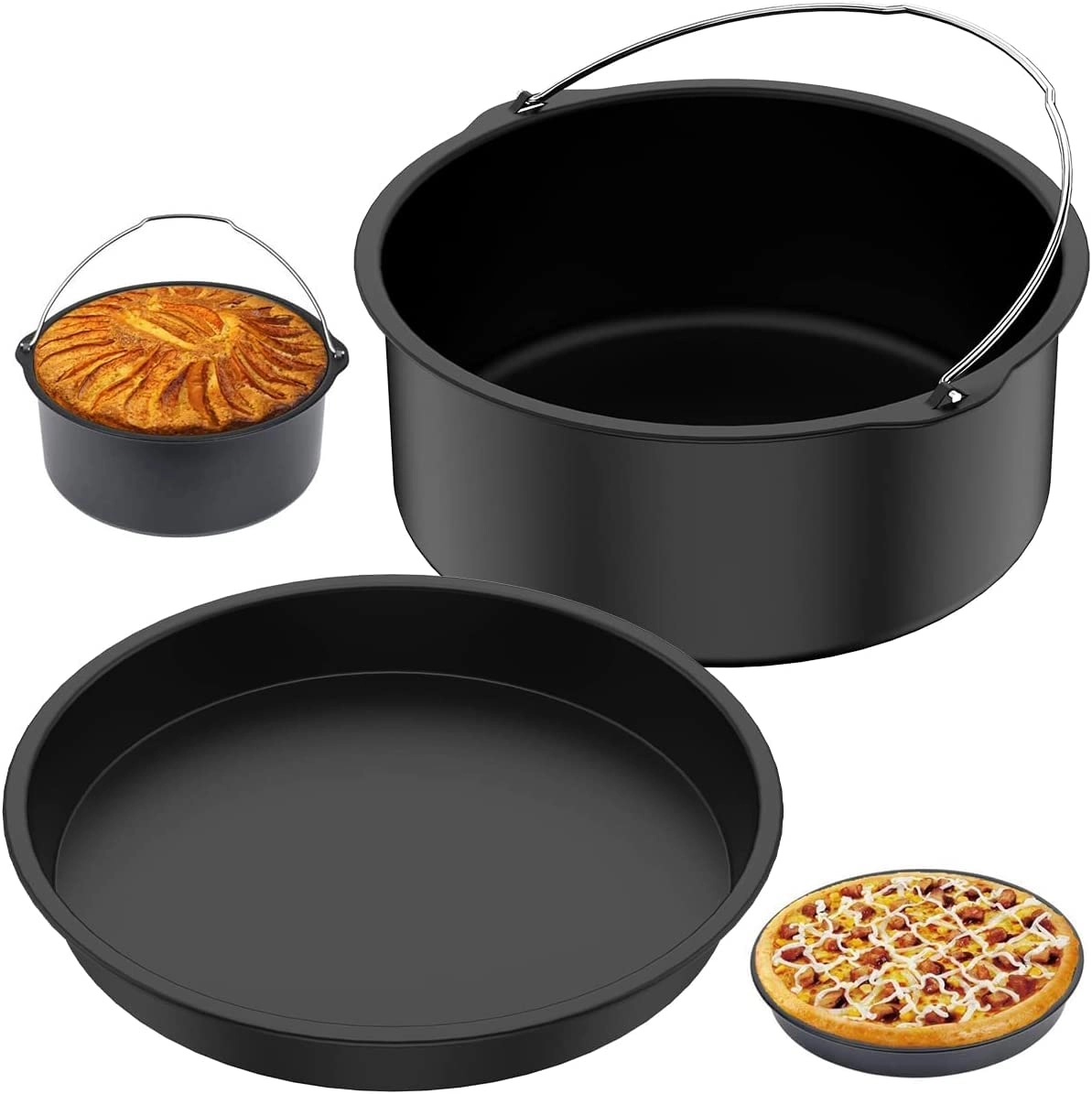 TYXZ Pizza Pan - 8-inch Food Grade Steel + Baking Cake Barrel