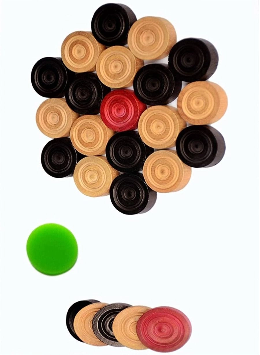 Carrom Board - Full Shiny Gloss Finish Coins Striker