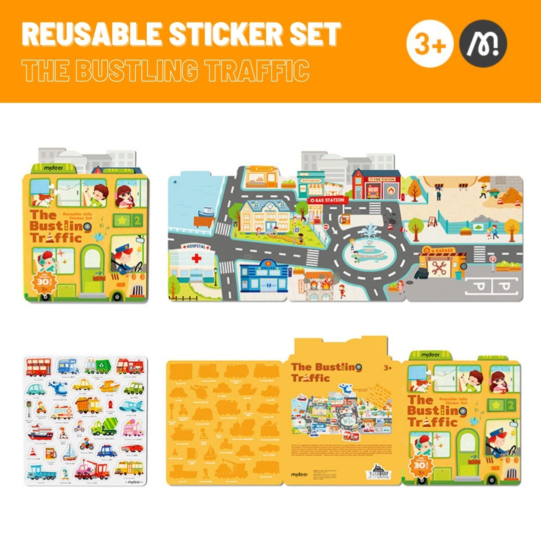 Bustling Traffic Reusable Sticker Pad