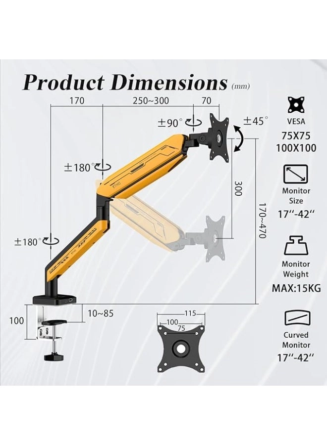 Single Monitor Arm - Single 17〜49inch 75*75mm 100*100mm