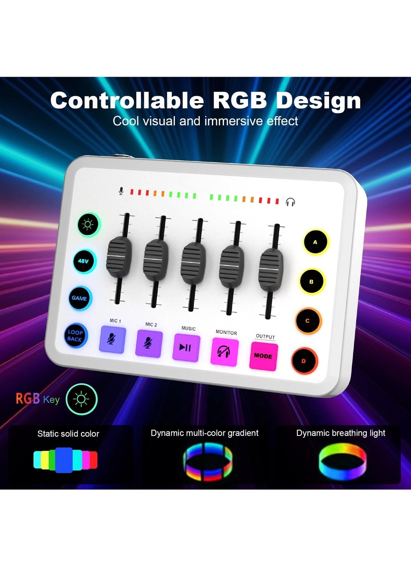 Audio Mixer + Microphone + Stand + Cables