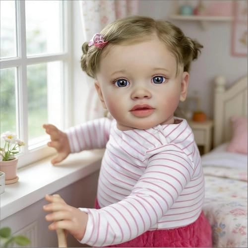 Pippa Reborn Baby Doll - 26 inch Cotton Vinyl Hand-rooted Curly Hair Ages 3+