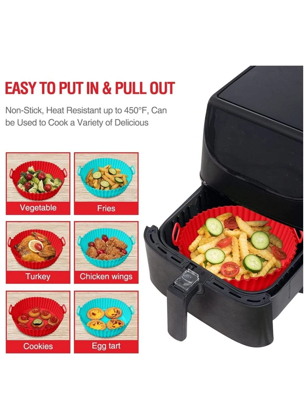 Air Fryer Silicone Liner - food grade silicone 2 piece(s)