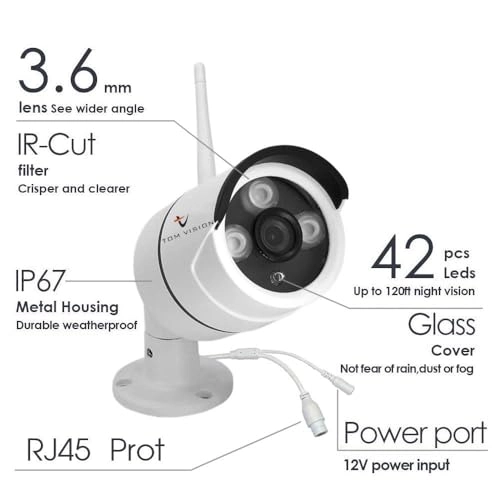 Wireless Security PTZ Camera System - 4pcs 10 Channel 5MP