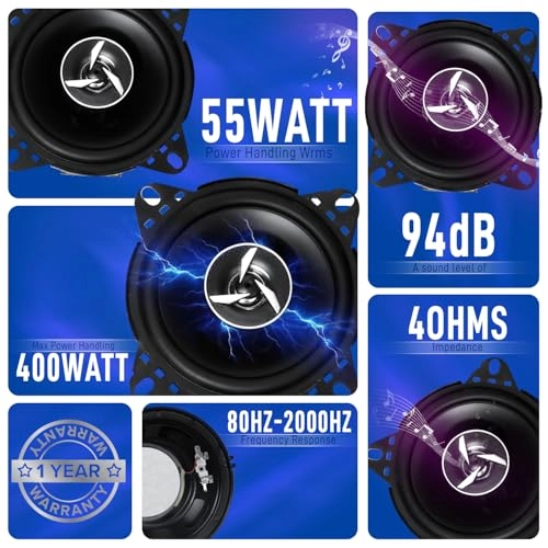 Component Speaker - 400W 2Way Coaxial 4-Inch