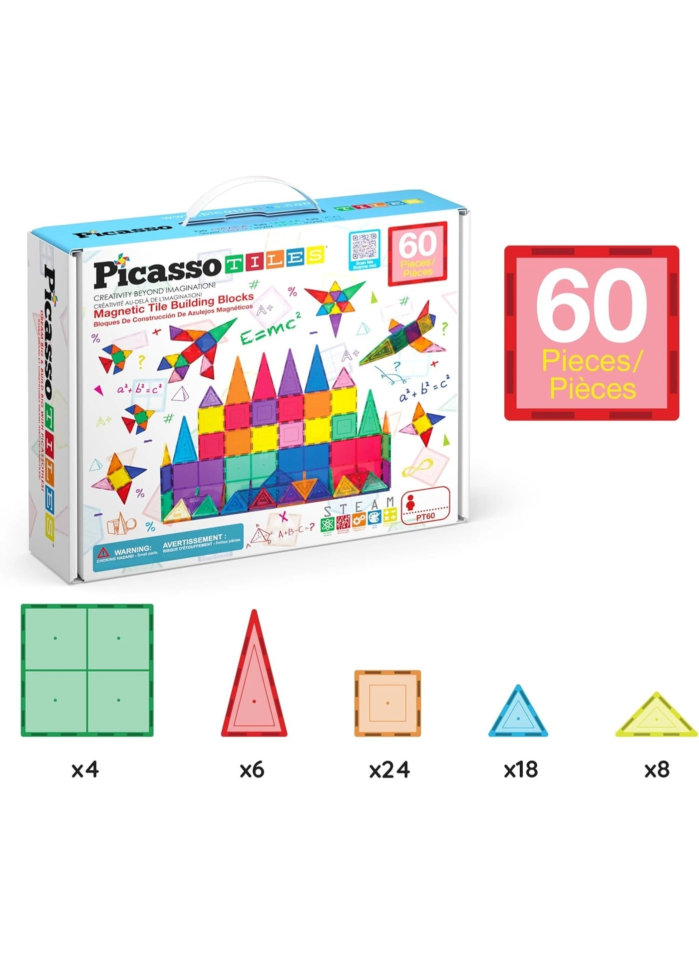 Magnetic Tiles - 60 pcs