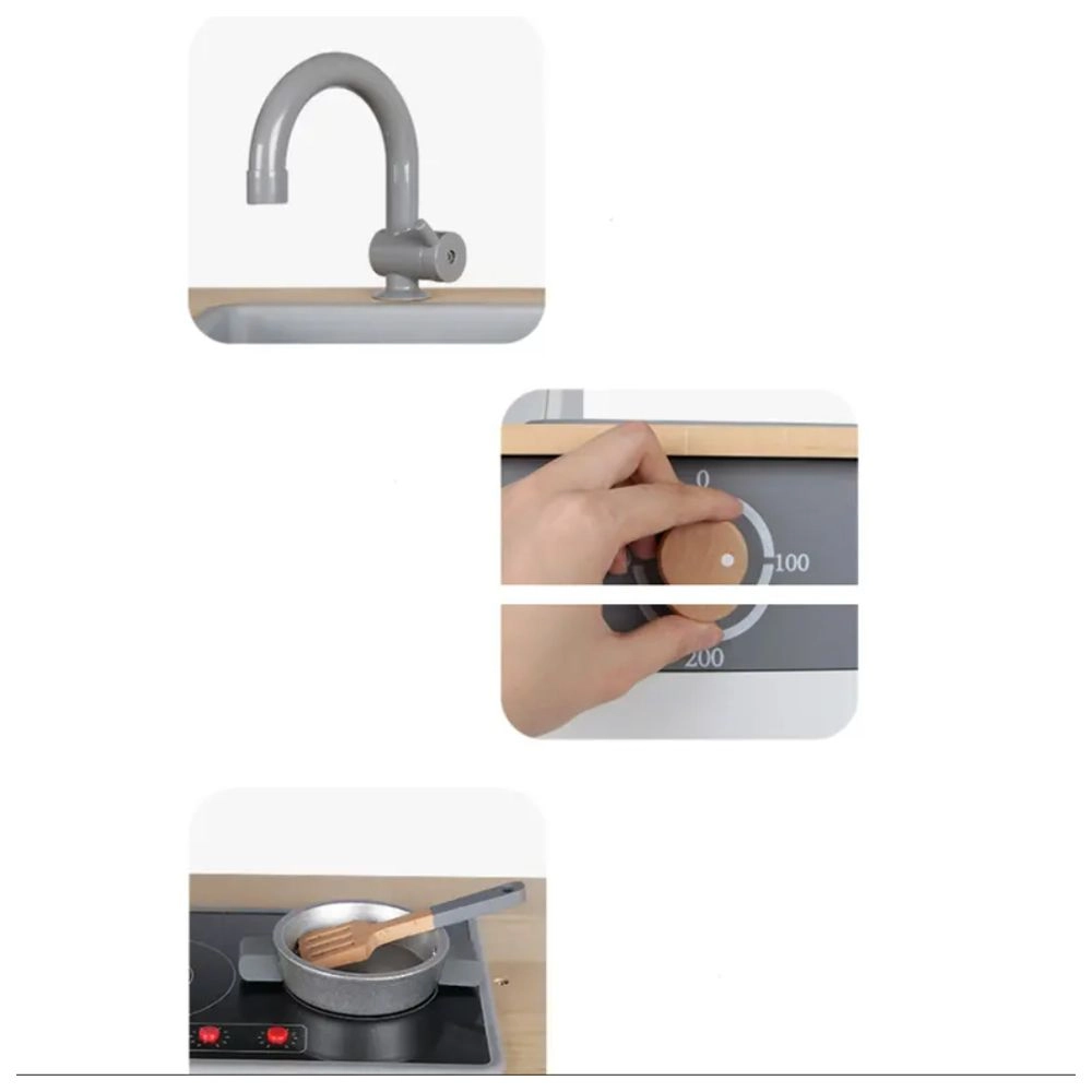 Wooden Kitchen Kids Toy Set - 60 x 70 x 26 cm (GF-MSN21008)