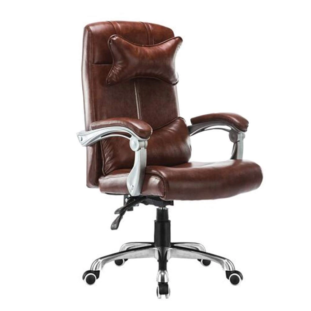 Desk Chair - PU Leather Brown High Back