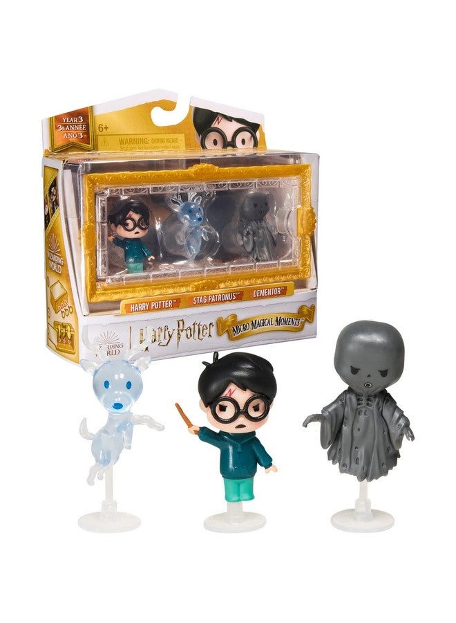WIZARDING WORLD Micro Magical Moments Year 3 Figure Set - Harry Potter - Harry + Stag Patronus + Dementor 3 pcs