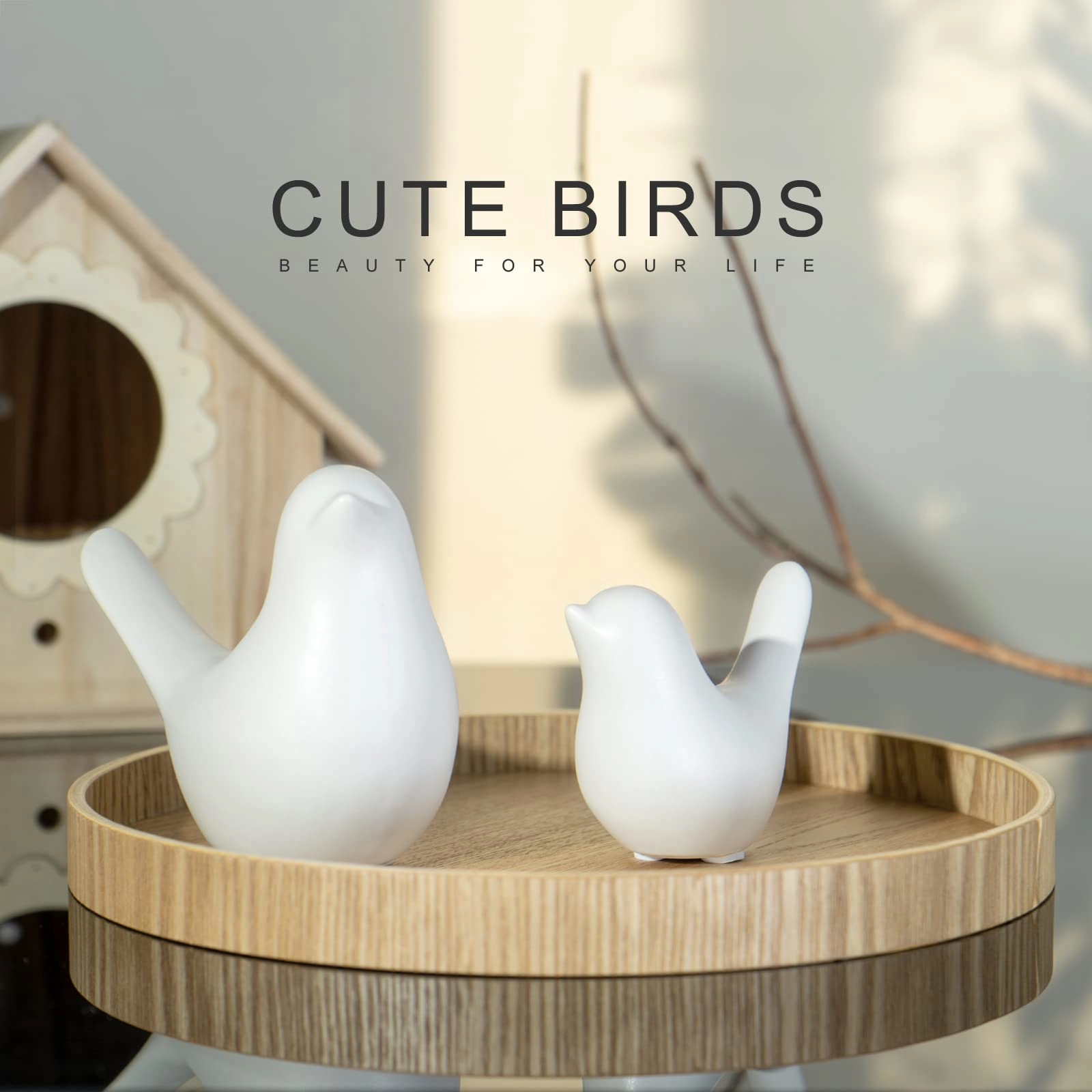 White Birds Statues - Ceramic