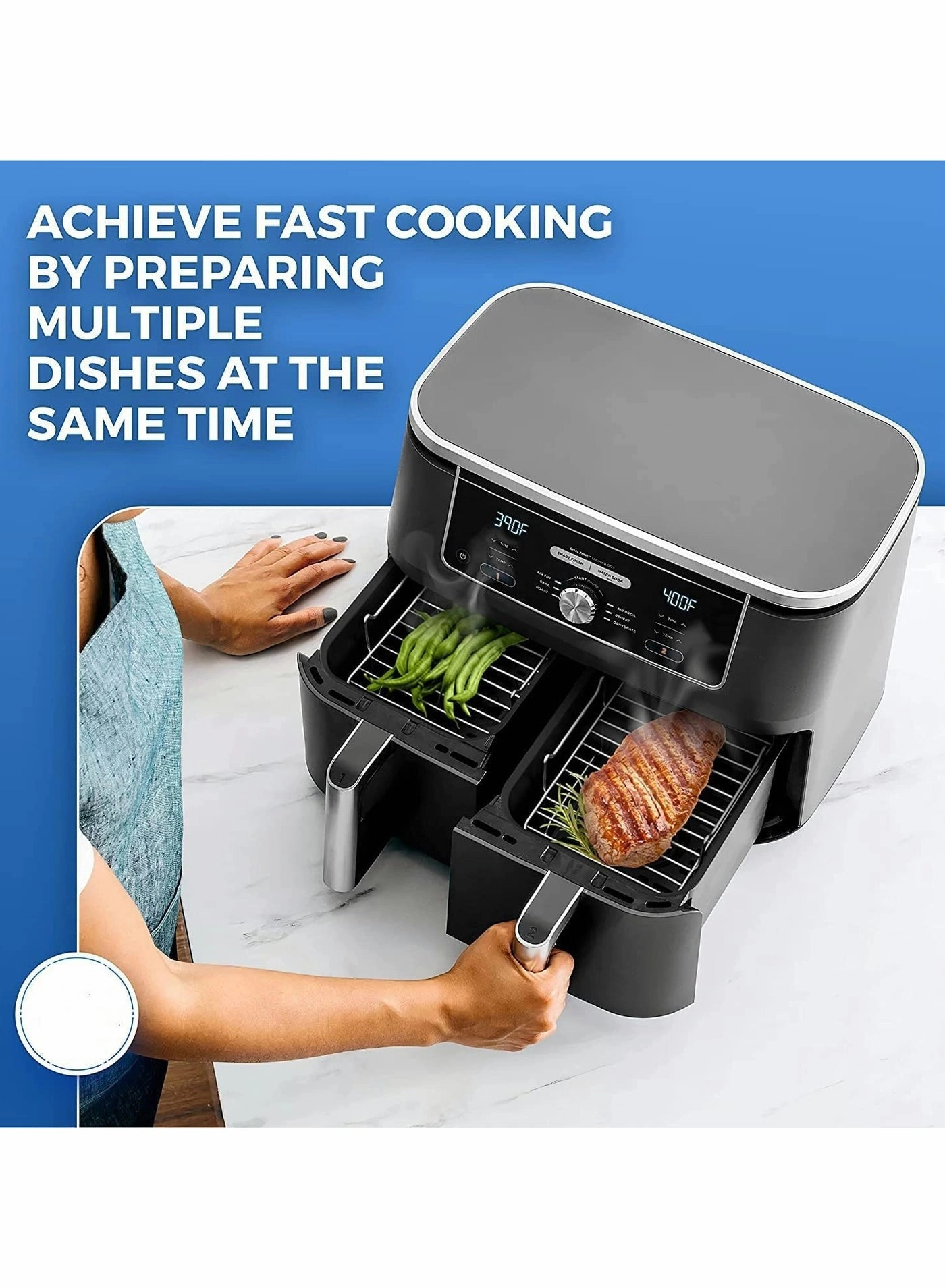 Double Basket Air Fryer Rack - Food Grade 304 Stainless Steel 1 piece(s)