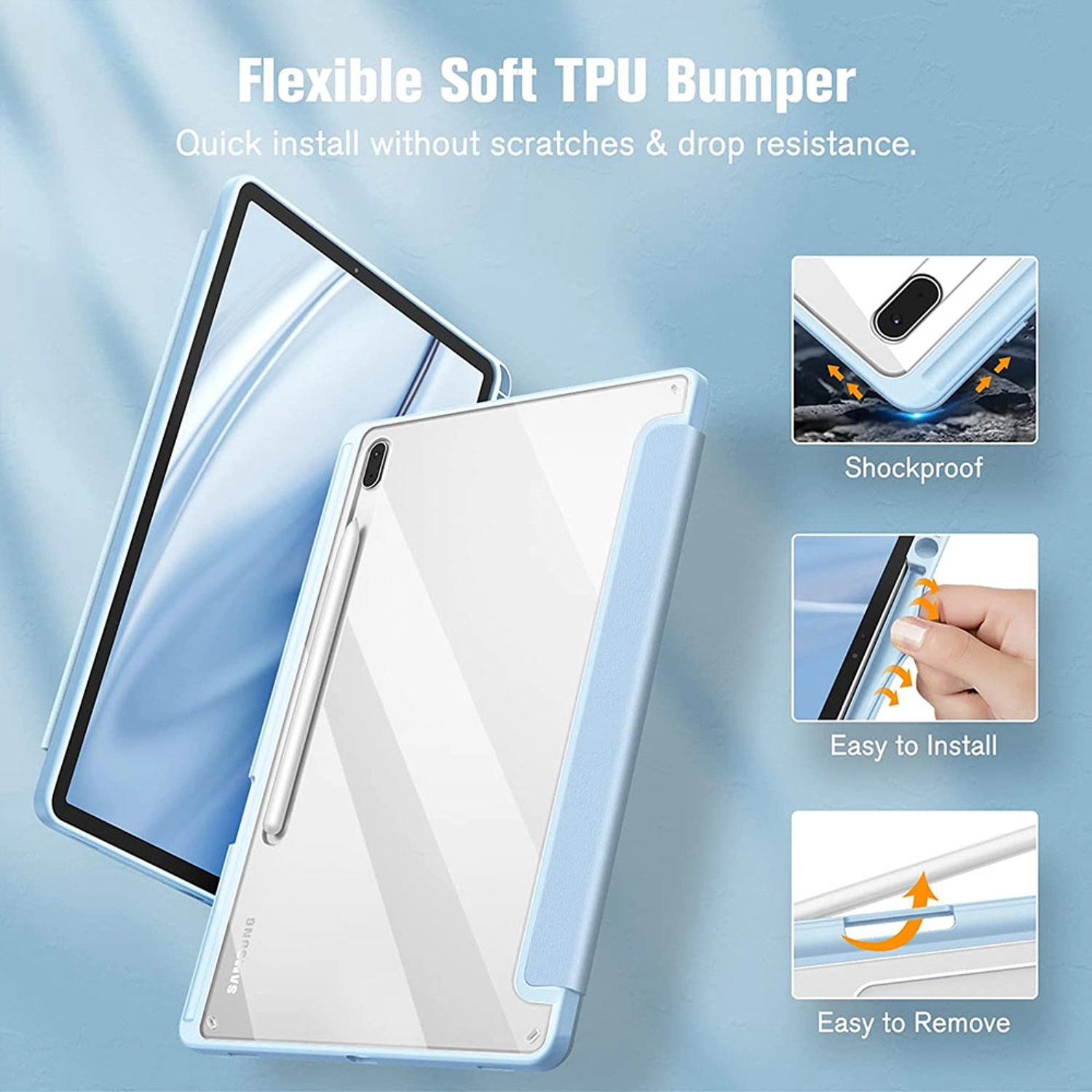 Magnetic Case with Screen Protector for Galaxy Tab S8 Ultra 14.6-inch