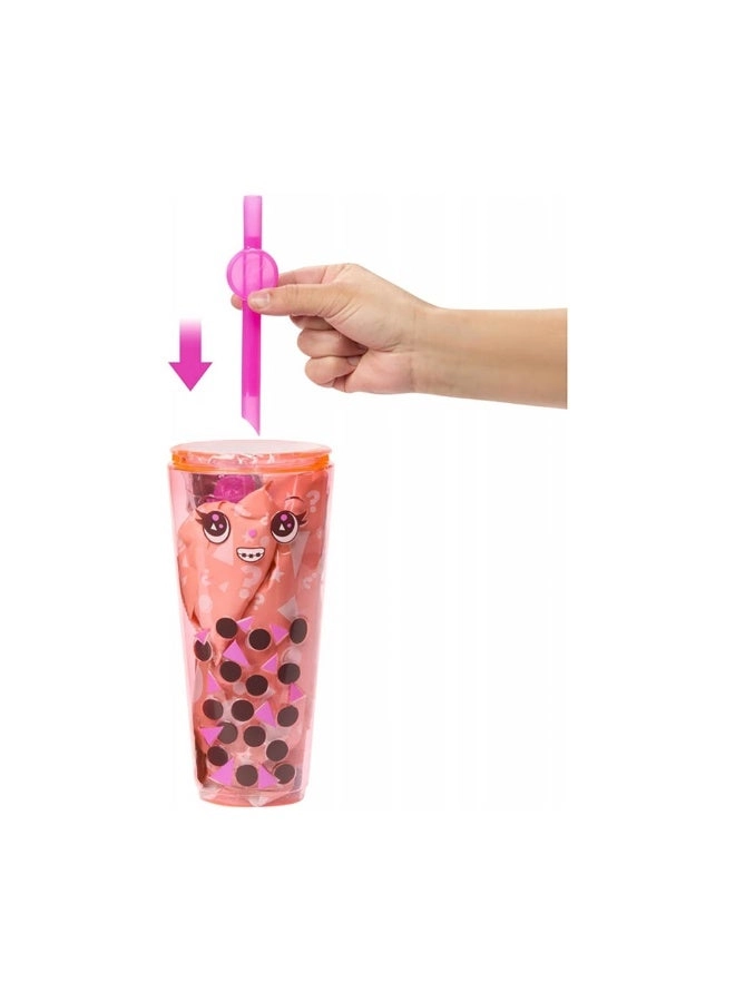 Barbie Pop Reveal Bubble Tea - Blonde with Dark Pink Highlights 8 Surprises Ages 3+