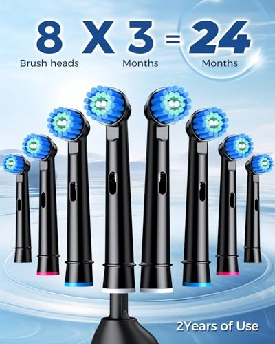 Rotating Electric Toothbrush - 8 Brush Heads 4 Modes 25-Day Battery Life