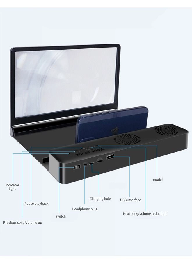 Phone Screen Magnifier - 12 Inch Bluetooth Speaker
