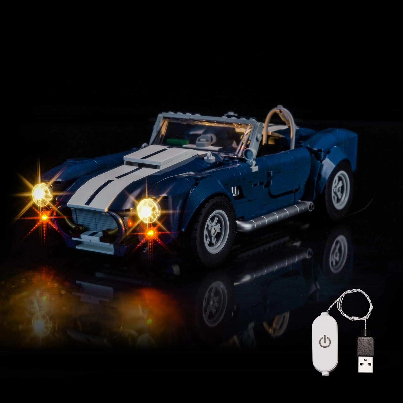 LocoLee Light kit Compatible with Lego 10357 Shelby Cobra 427 S/C - Standard Version