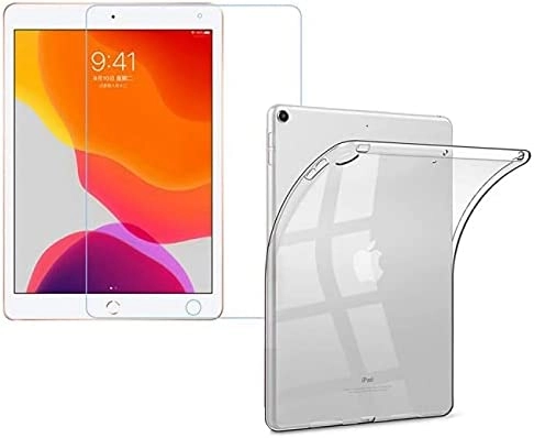 Akzun Trading Clear Screen Protector for iPad 9th Generation - 2 Pack + TPU Clear Case Cover for iPad 9th Generation