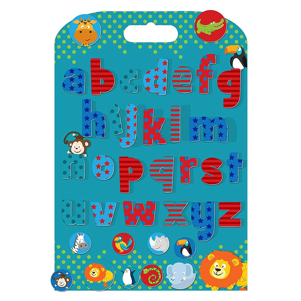 Fiesta Crafts Wild Animals Alphabet Stickabouts - Suitable for 3 years & above 37pcs