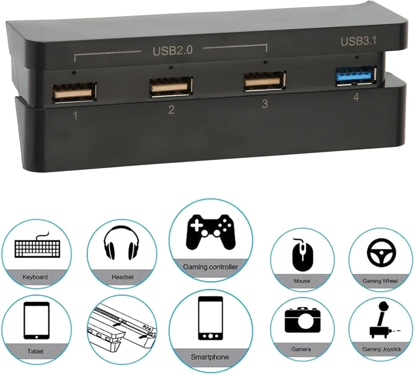 4 Port HUB - USB 3.1/2.0 PS4 Slim