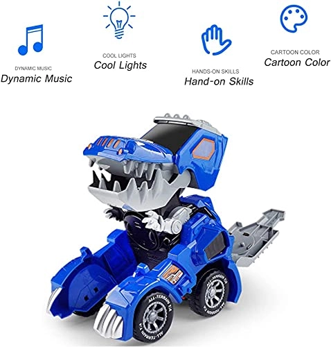 Auto Transforming Dinosaur Cars - Music LED Green